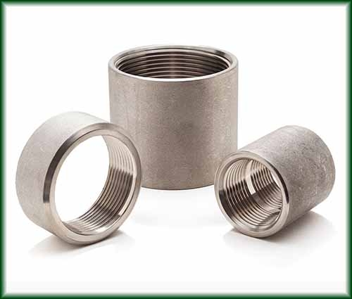 Three different sizes of Cast Stainless Couplings.