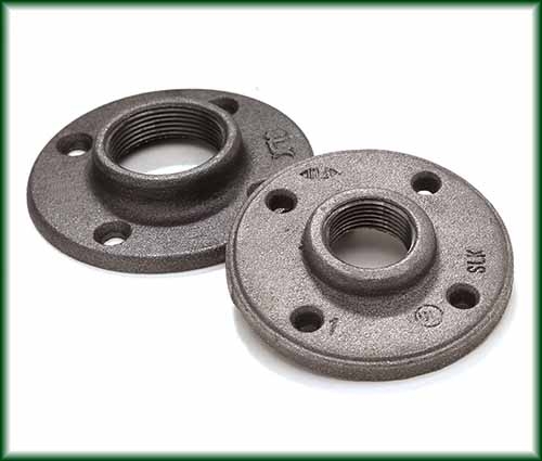 Two different Malleable Iron Floor Flanges.