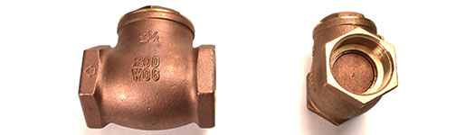 Two different Check Valves also known as clack valves, one-way valves and non-return valves.