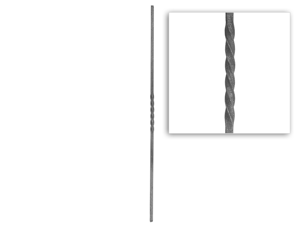 Baluster single twist, 39.5 inch