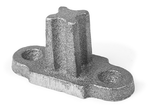 Cast iron square insert shoe, 2 ear 1 inch