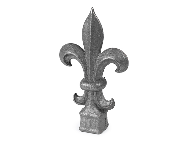 Cast iron 1-inch, square fleur de lis finial.