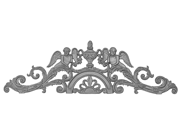 Cast iron cherub gate crown