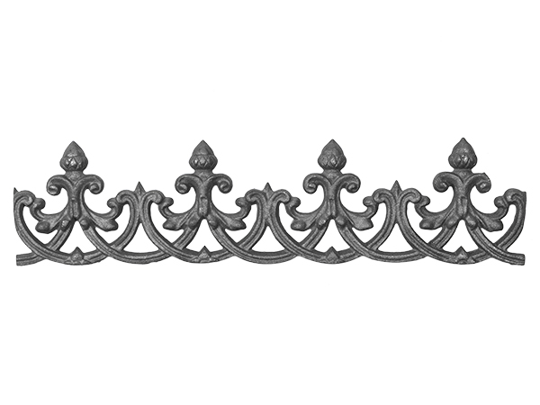 Cast iron oak valance, 5 x 21-inch