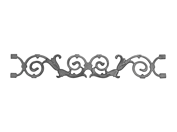 Cast iron pontalba valance, 4.125 x 25.625-inch