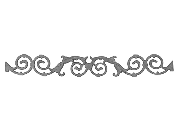 Cast iron pontalba valance, 4.125 x 31.375-inch