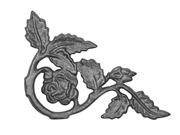 Cast iron rose corner casting, no flange