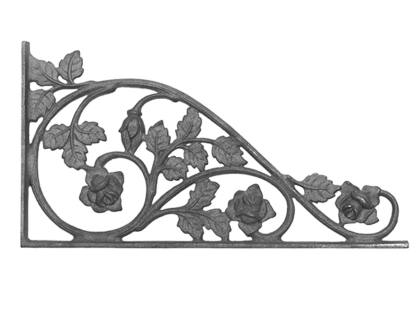 Cast iron rose corner casting with flange